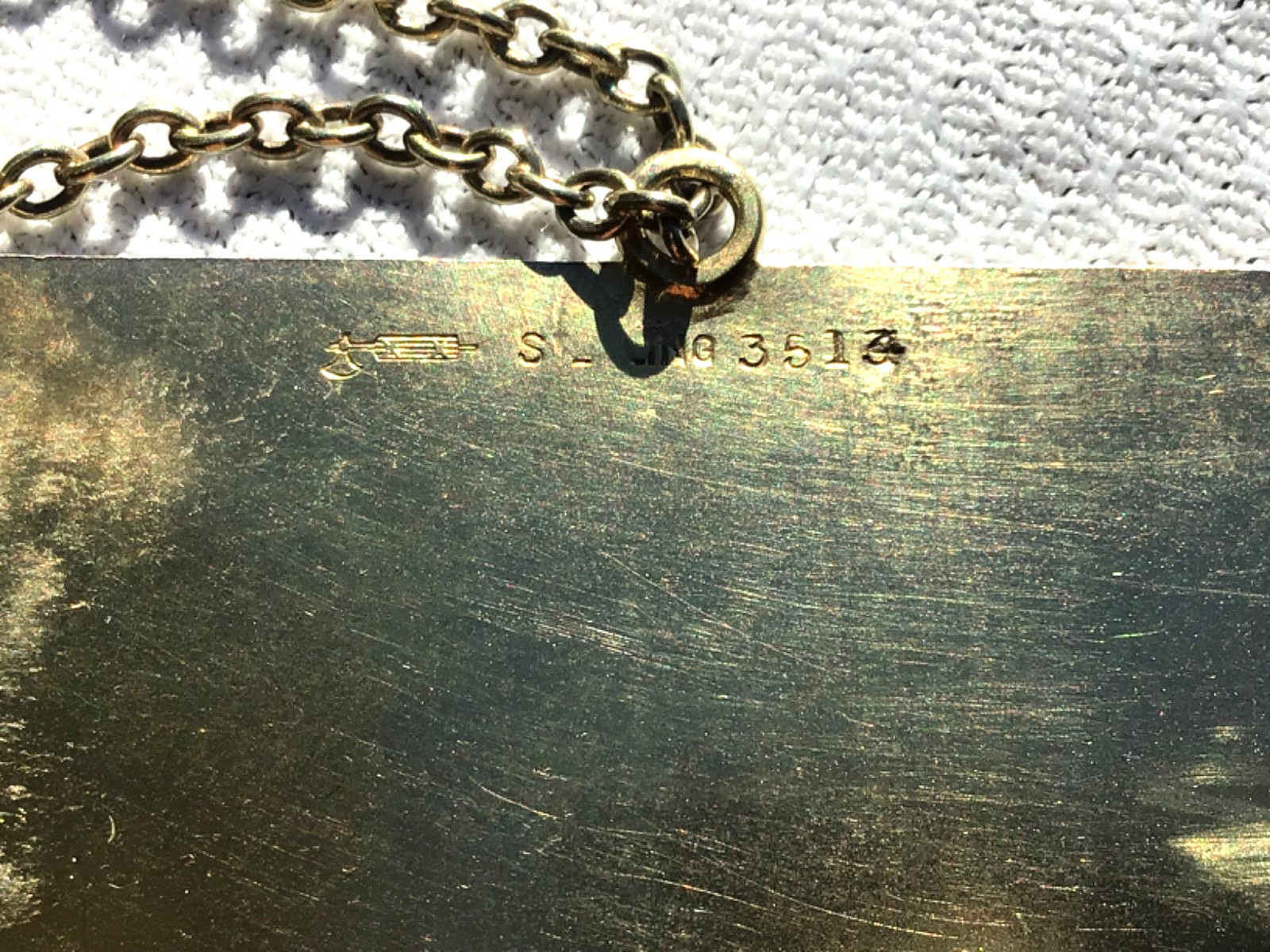 Gilt sterling Edwardian calling card case with hand chain William Kerr Co 1905