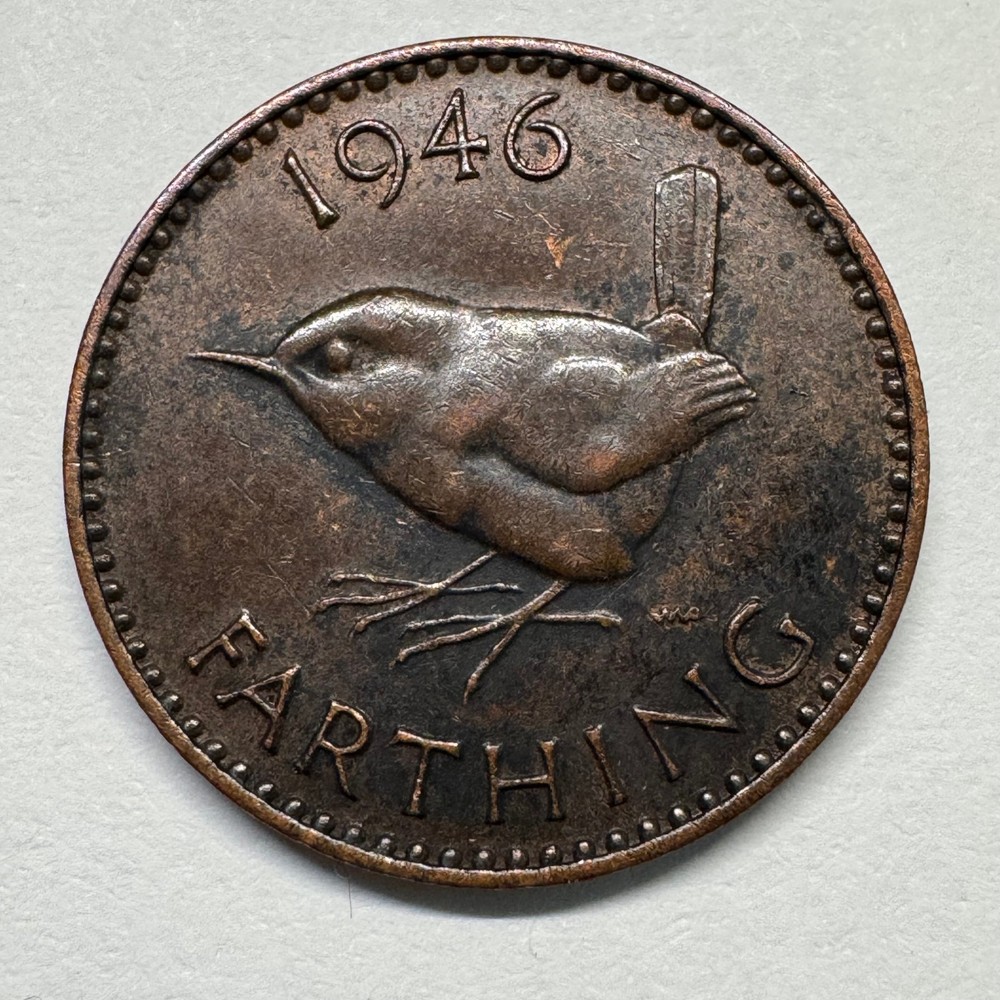 1946 UK 1 Farthing - Coin #D-031