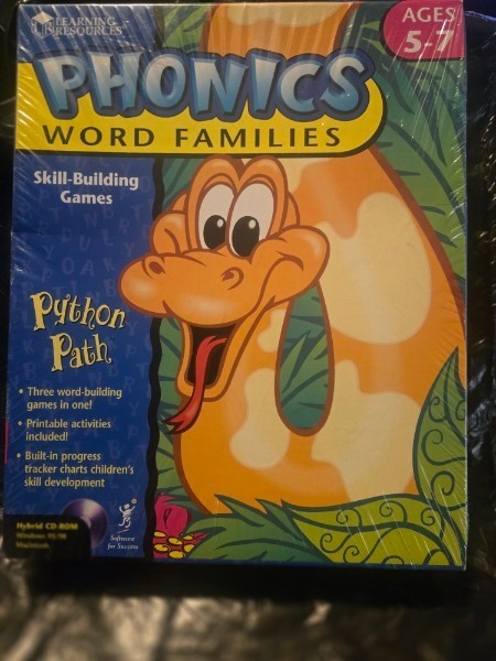 SEALED! Learning Resources Python Path Phonics CD-ROM Software LER 5150 Win/Mac