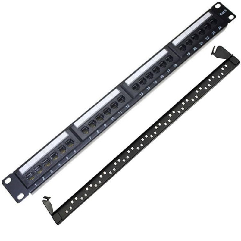 Cat6A 48-Port UTP Patch Panel with Loaded Modular Network Patch Panel
