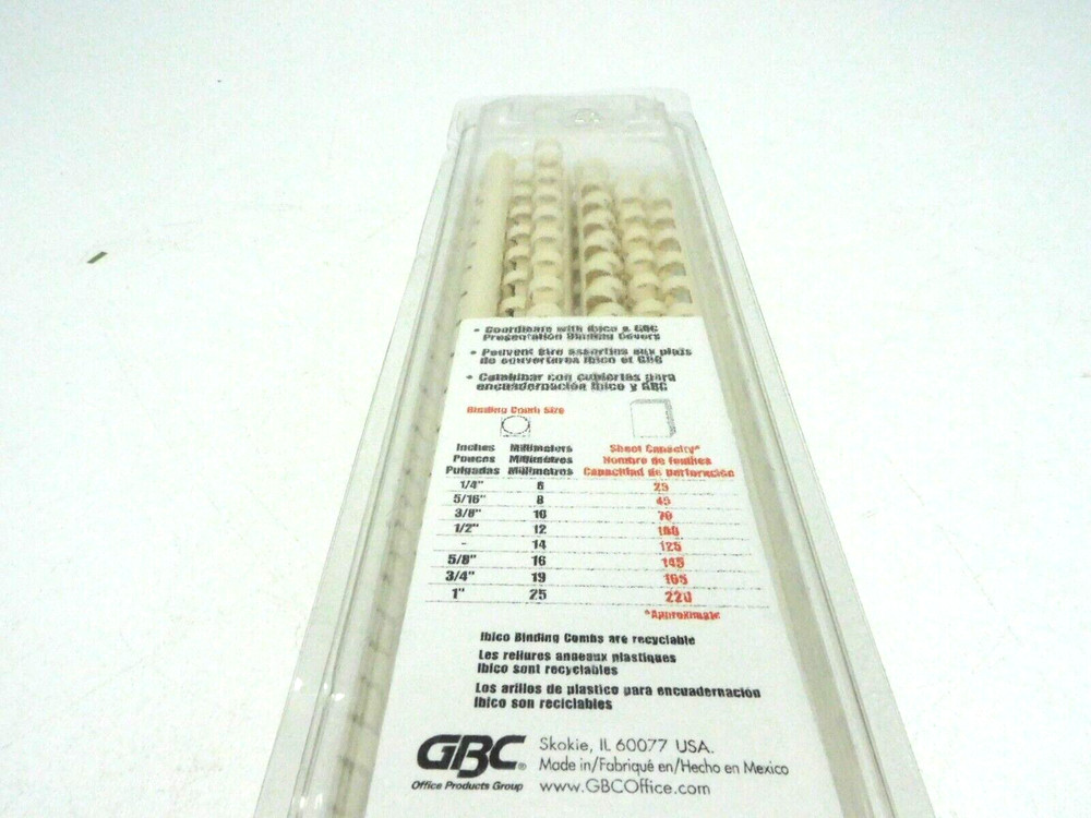 Ibico Plastic Binding Combs White - Pack of 25 Binding Combs