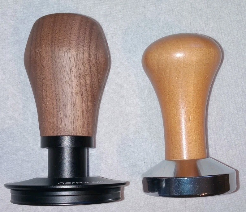 Normcore 58.mm Coffee Tamper FLAT Base, Spring Loaded, Walnut Handle Accessories