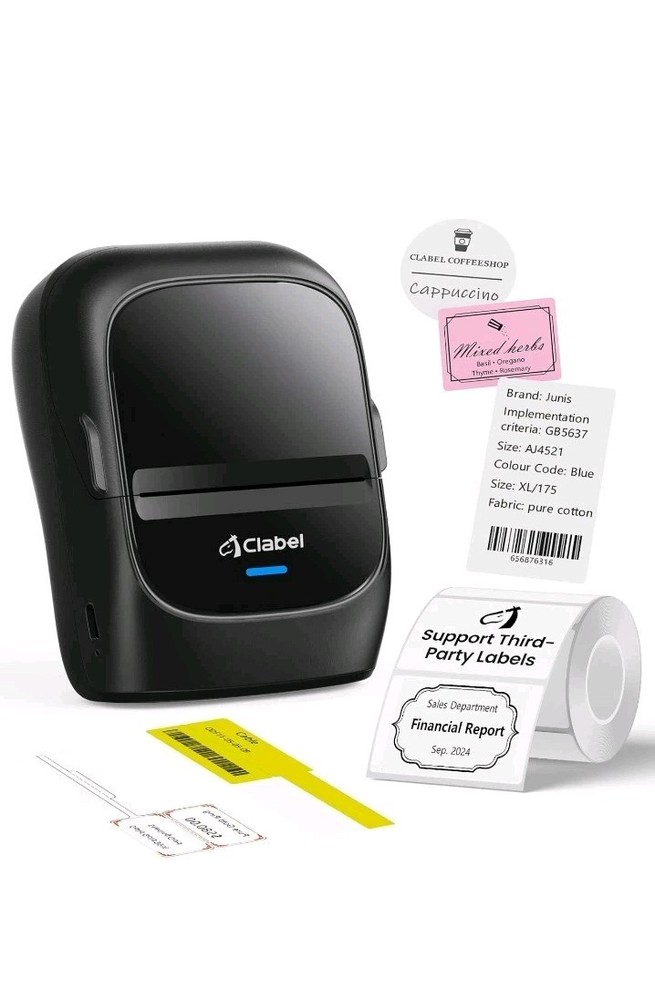 CLABEL 221B Label Maker Machine with Tape, 2 Inch Thermal Label Printer,