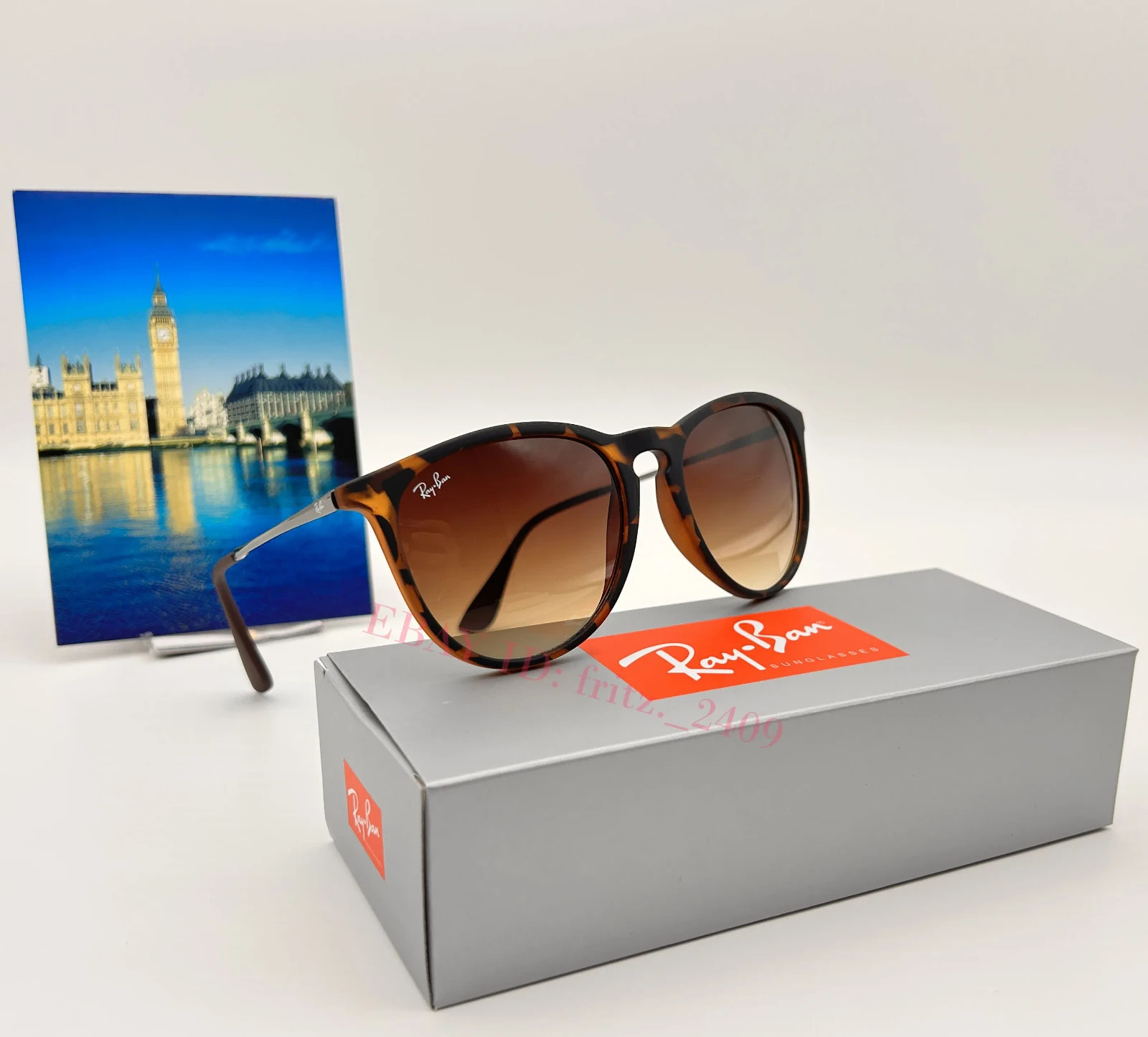 RB4171 Erika by Ray‑Ban: Tortoise Shell Frame, Ombre Brown Lens Sunglasses