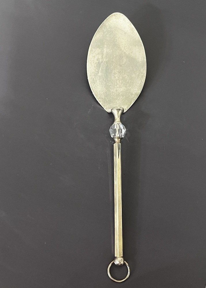 Silver Plated Cake Trowel with a Crystal Pre Owned with Box