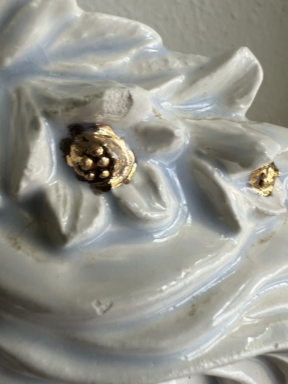 Vintage Ceramic Fairy Wall Plaque Angel Fairy Face Winged Decor Cottagecore