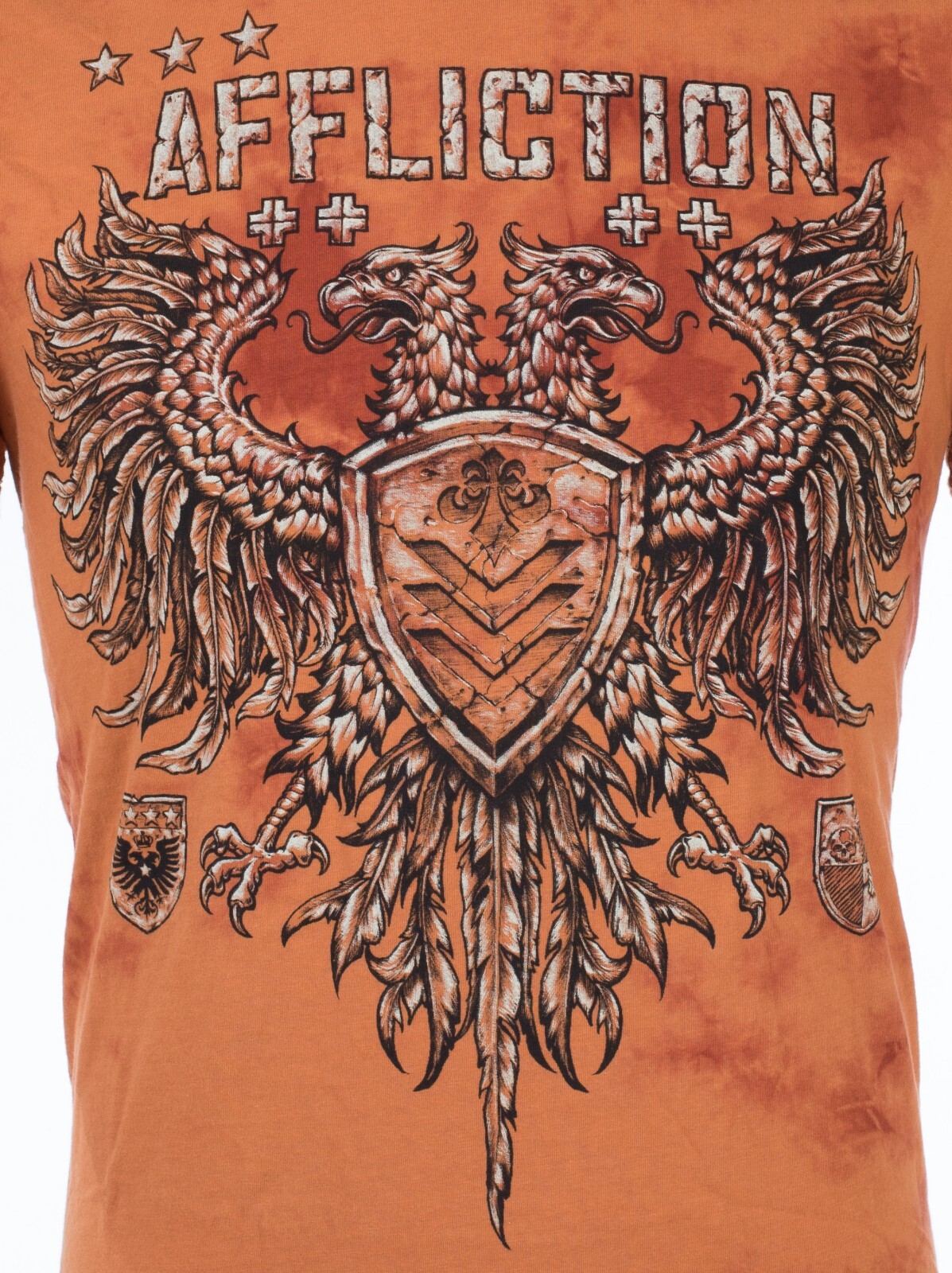 Affliction Value Chalkboard Eagle Orange Slim Fit Y2K T-Shirt