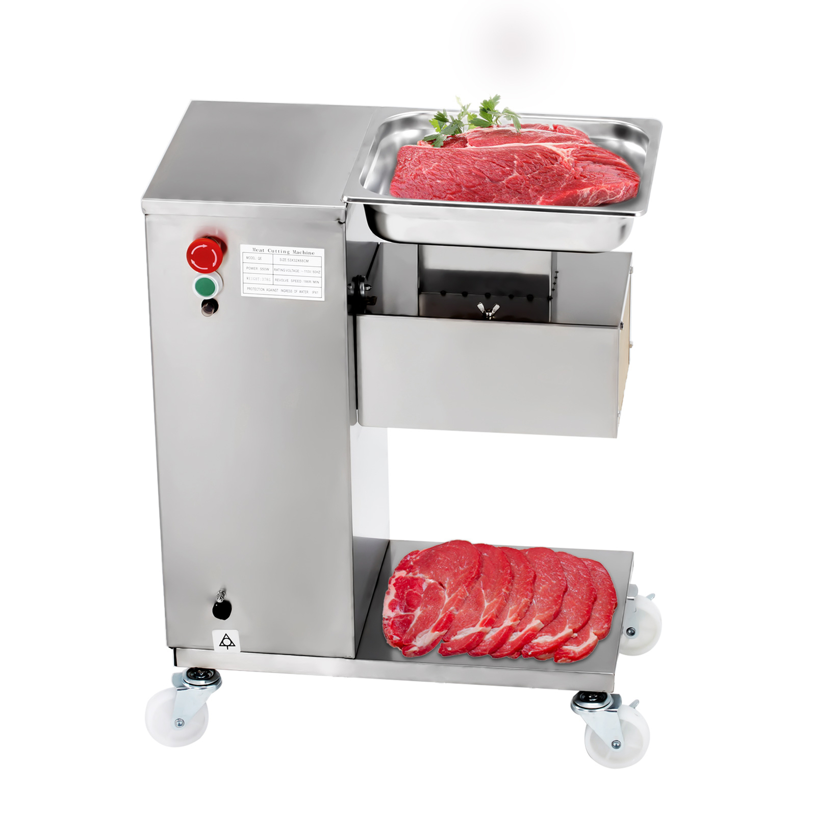 Meat Slicer with 5mm/3mm Blade Meat Cutting Machine 500KG Cutter Free Ship New
