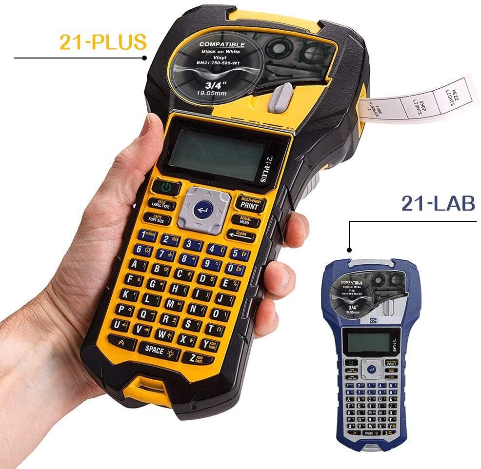 10PK For Brady BMP21 Label Cartridge M21-750-595-WT Black/White Vinyl 3/4" x21'