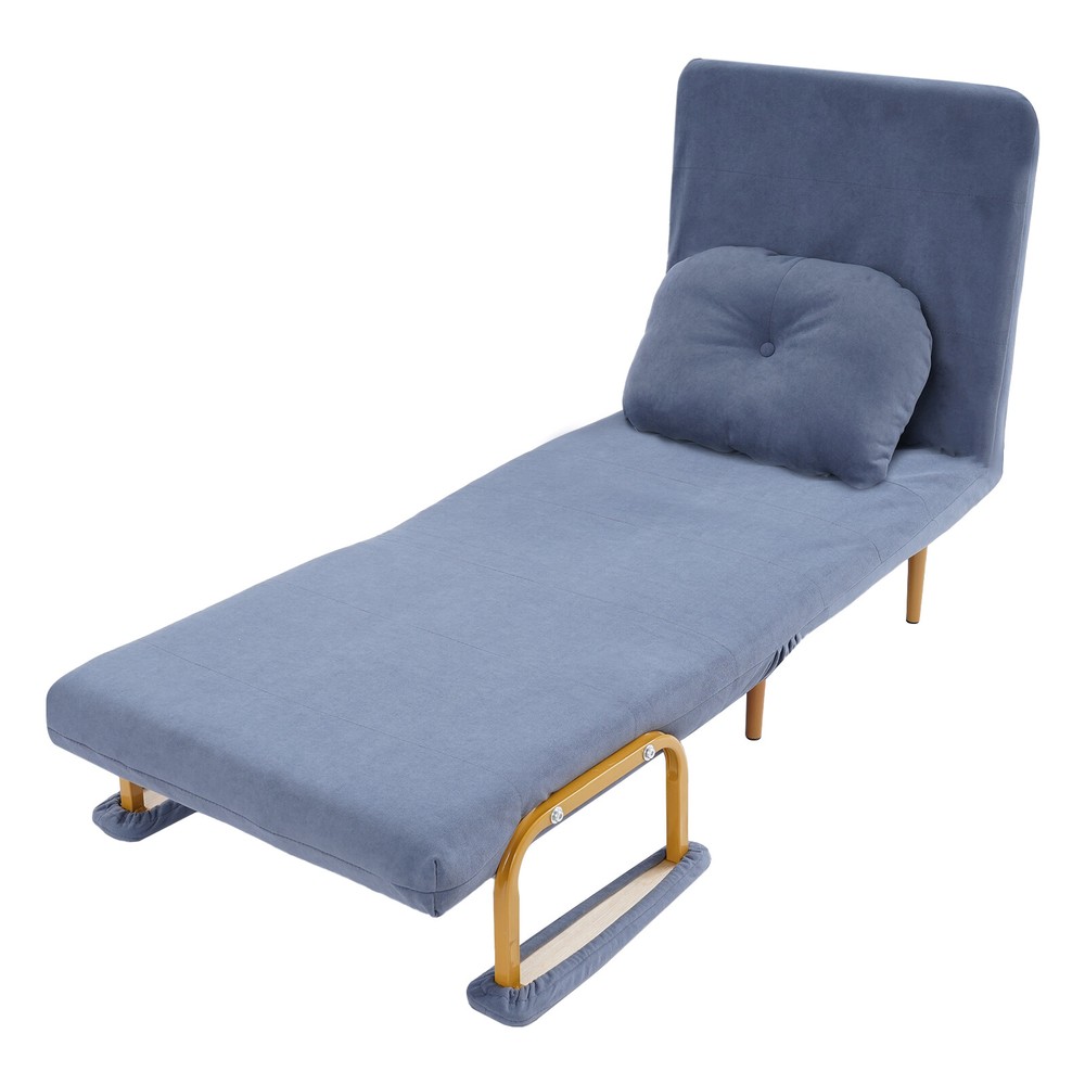 Folding Sofa Bed with Iron Frame, Adjustable Backrest, Space-Saving Design
