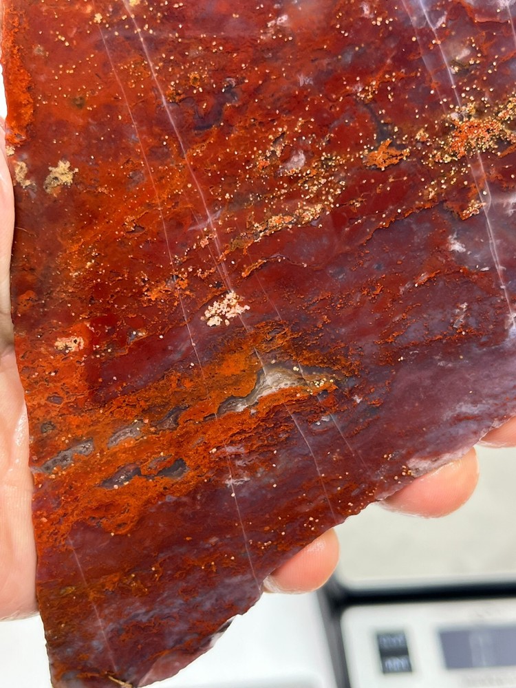 Large Cathedral Raspberry Agate Slab Cabbing Lapidary Combo Ship Avail