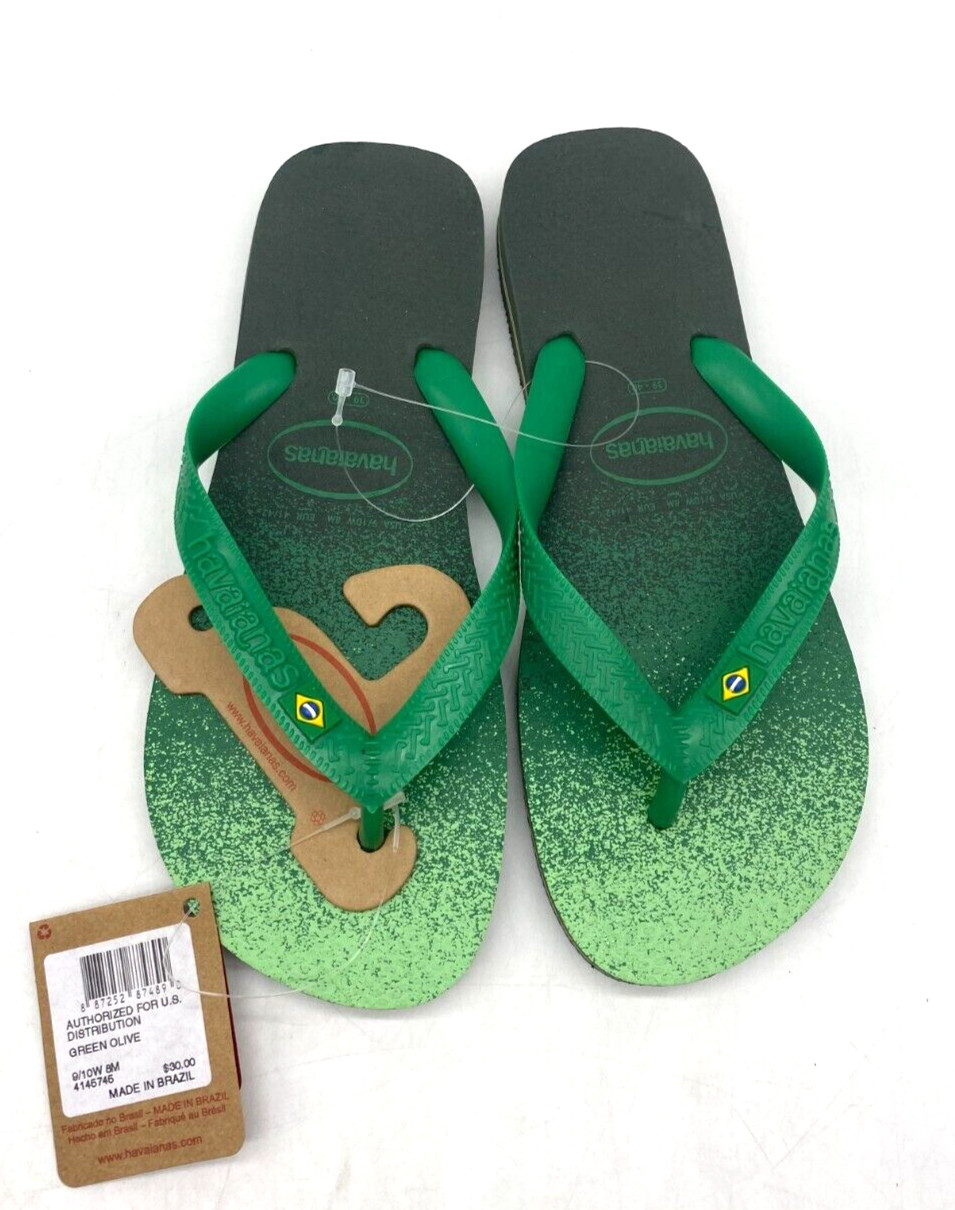 Havaianas Brazil Fresh Green Flip Flops Size 9/10 Women's / 8 Men