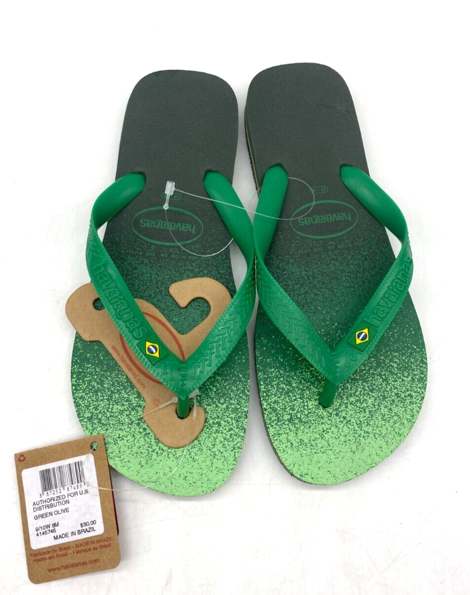 Havaianas Brazil Fresh Green Flip Flops Size 9/10 Women's / 8 Men