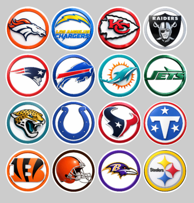 NEW Handmade Football Team Magnets 2" FULL SET/ALL 32 TEAMS. For Fan Standings.