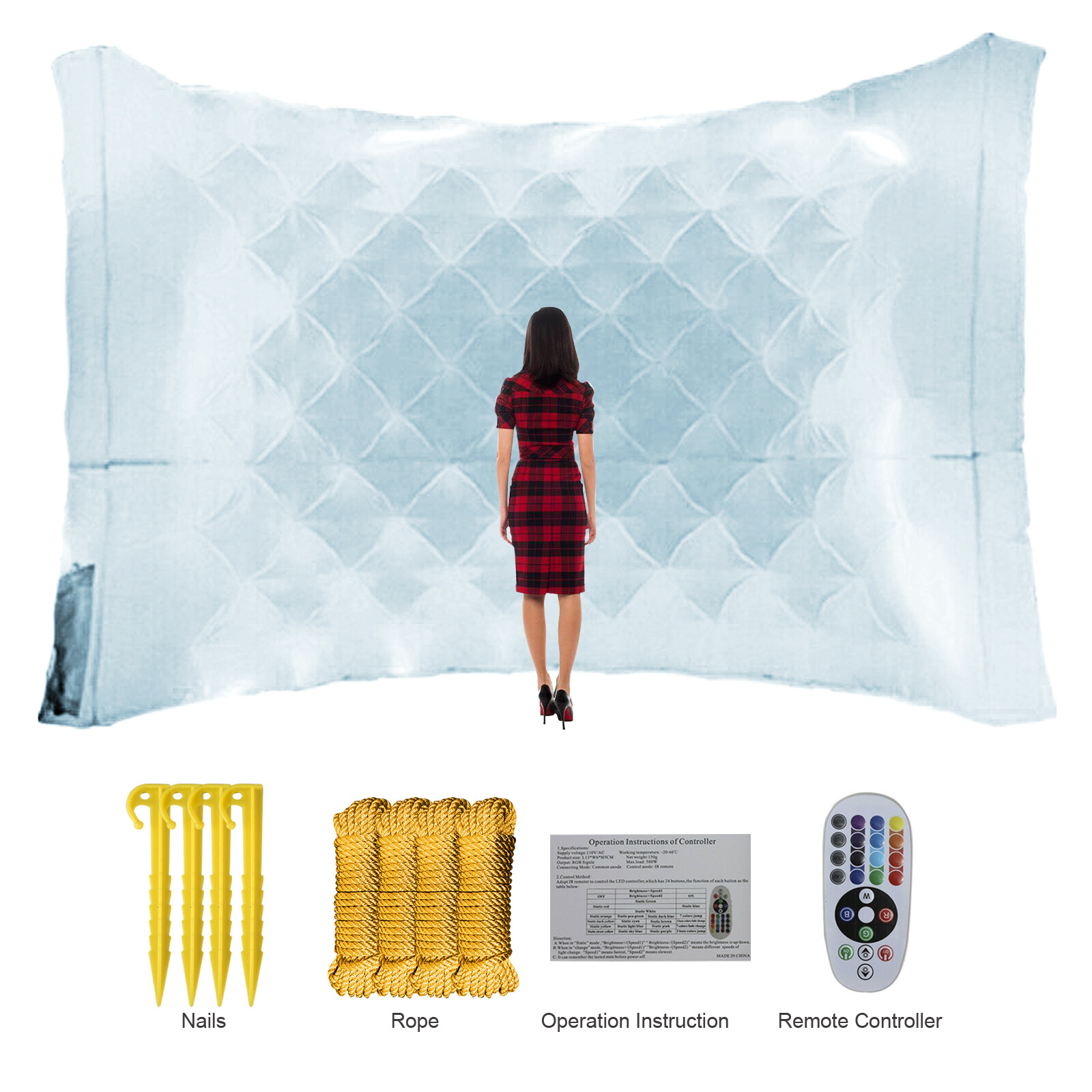 Inflatable photo booth wall background frame with LED for Party