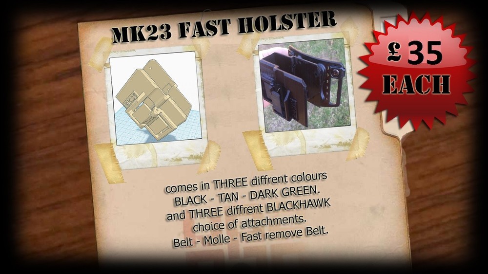 Version 2 - MK23 holster 3d printed Airsoft
