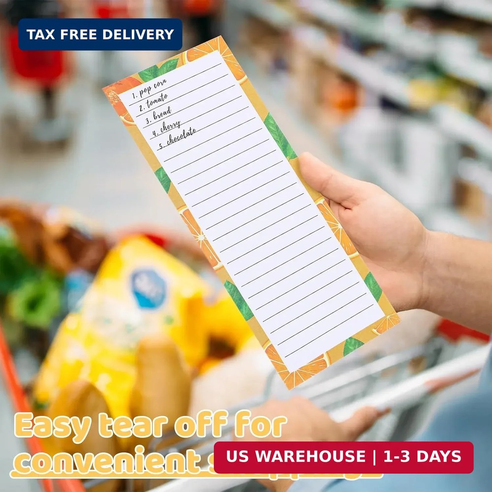 Thboxes 4 Pack Magnetic Note Pad for Fridge with Pen Holder, Totally 200 Sheets