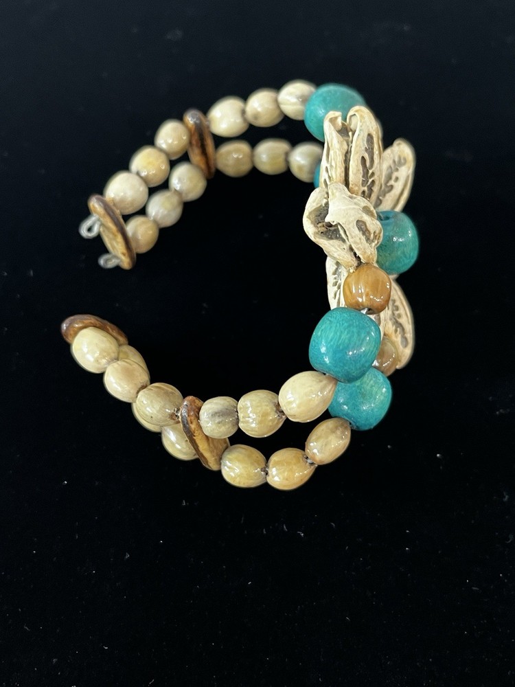 Shell Flower Wrap Cuff Bracelet Boho Retro Handmade