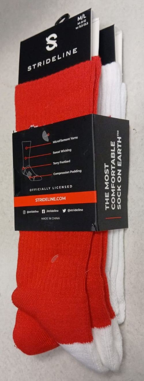 Strideline KC 2 Pk M/L CHIEFS KINGDOM Kansas City Socks Red White Sport Team NEW