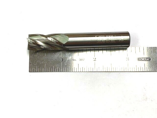 1/2" 4 FLUTE SOLID CARBIDE END MILL HTC #120-4500 1" FLUTE X 3" OVERALL