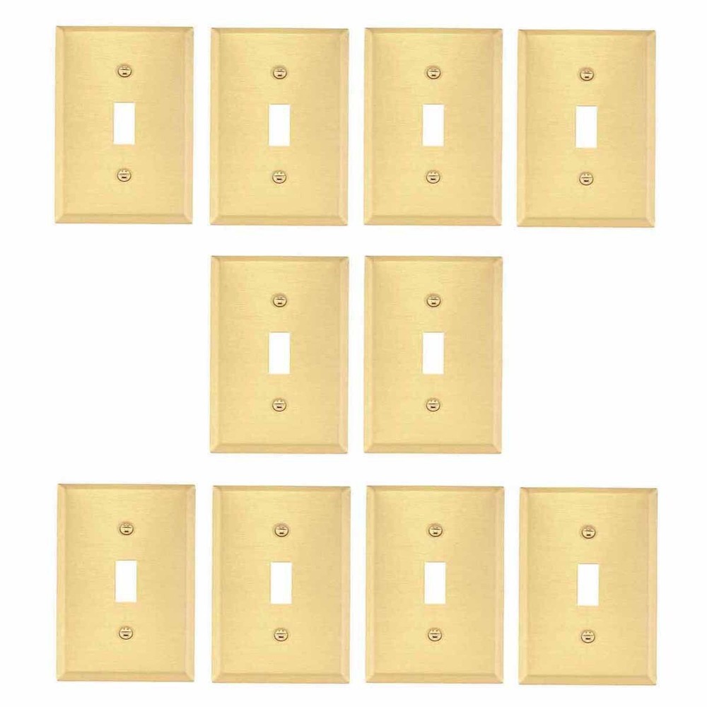 10 Switch Plate Brushed Brass Single Toggle/Dimmer | Renovator's Supply