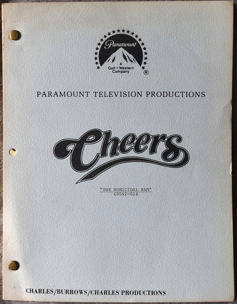 1983 Cheers (The Homicidal Ham) Original Screenplay Script