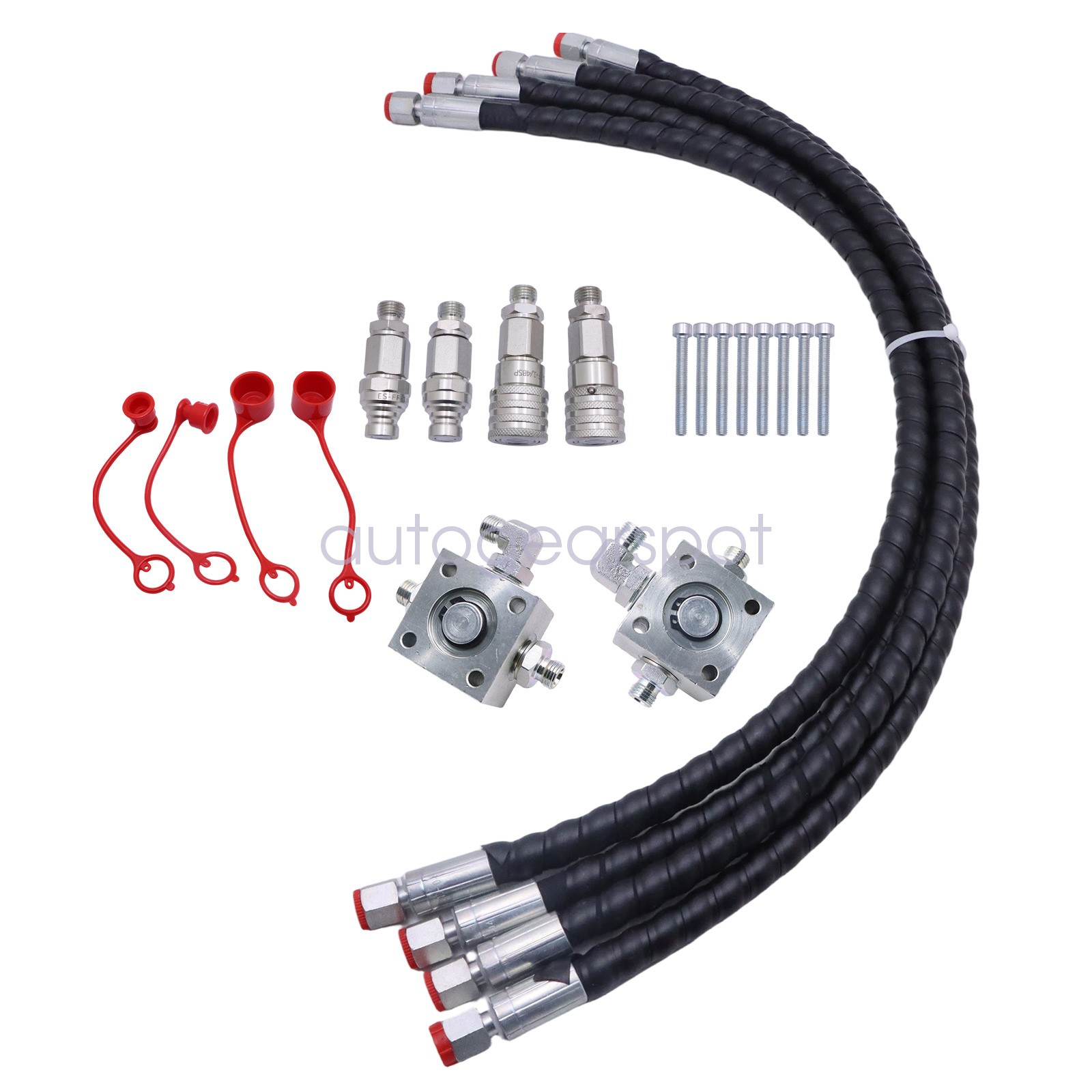 2 Three Way Diverter Valves For 1-2 ton Chinese Mini Excavator w/ Quick Connects