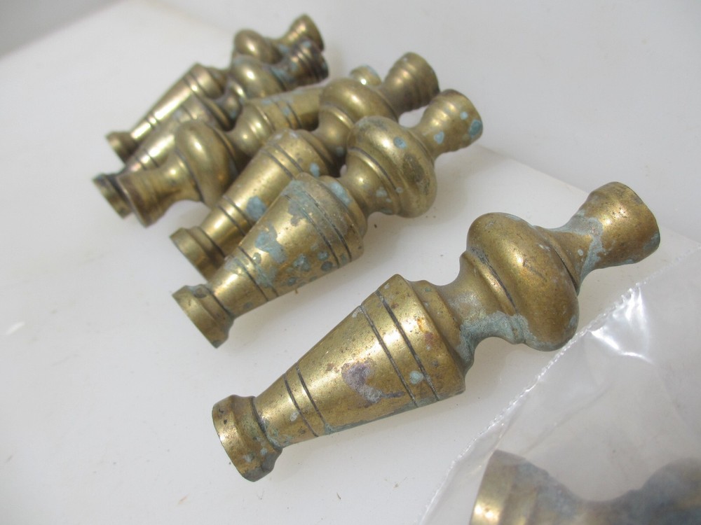 Victorian Brass Clock Hardware Mount Column Antique Old Spindle Spoke 5" -£6each