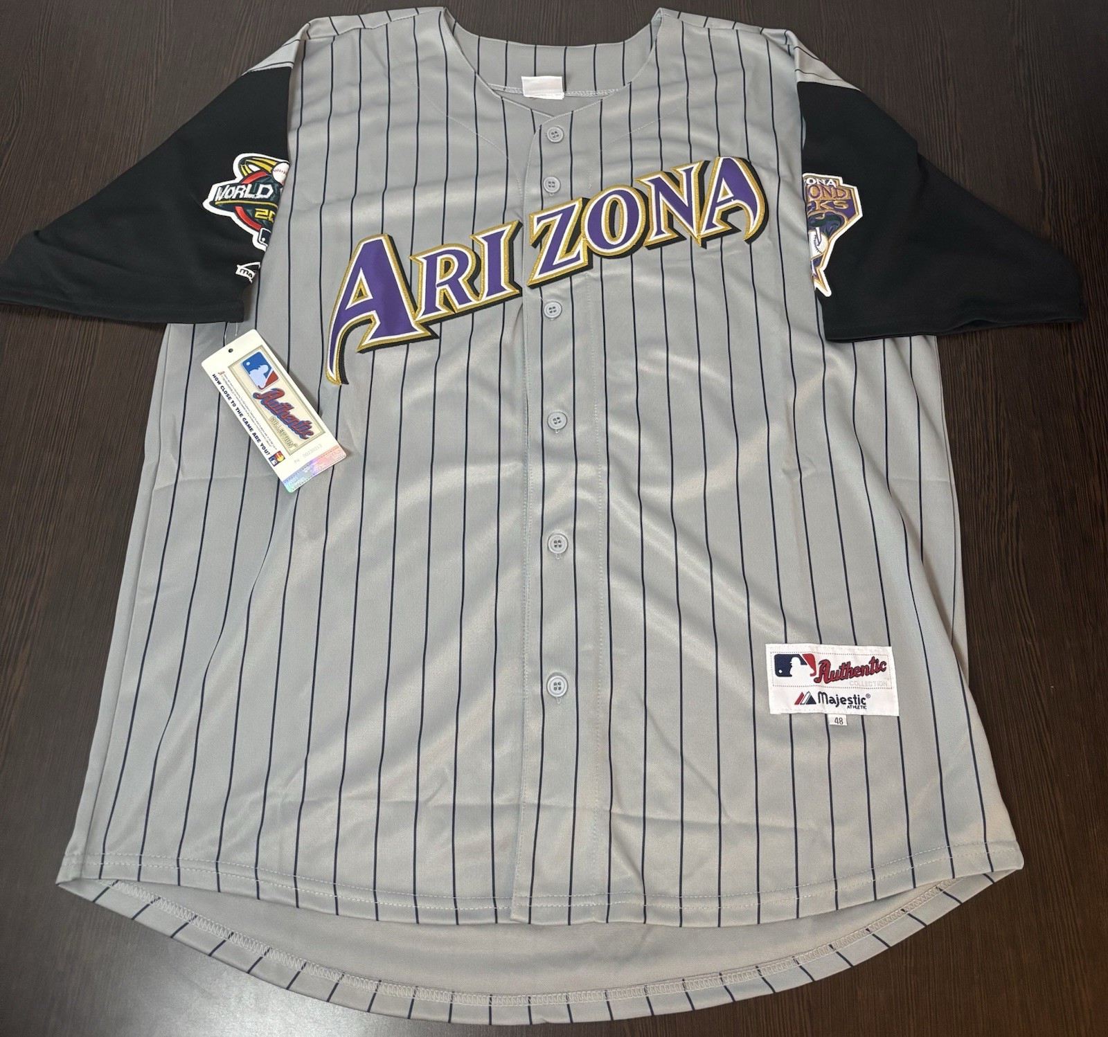 SALE Retro Randy Johnson 2001 Arizona Diamondbacks Men's World Series Jersey