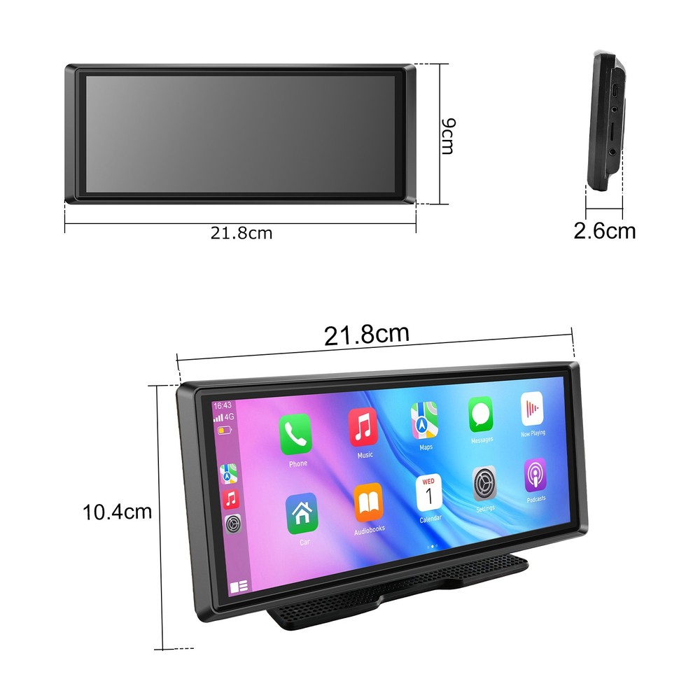 2025 Wireless Carplay Android Auto Screen for Car 8.1" IPS Portable Touch Screen