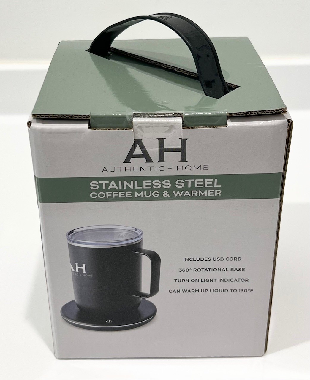 Brand New AUTHENTIC+HOME Stainless Steel COFFEE MUG & WARMER SET #NP-KA-00128