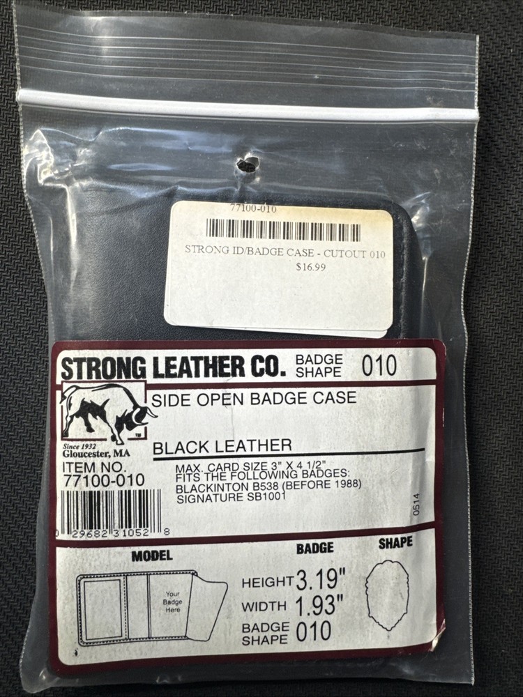 Strong Leather Co. Side Open Badge Case Shape # 010