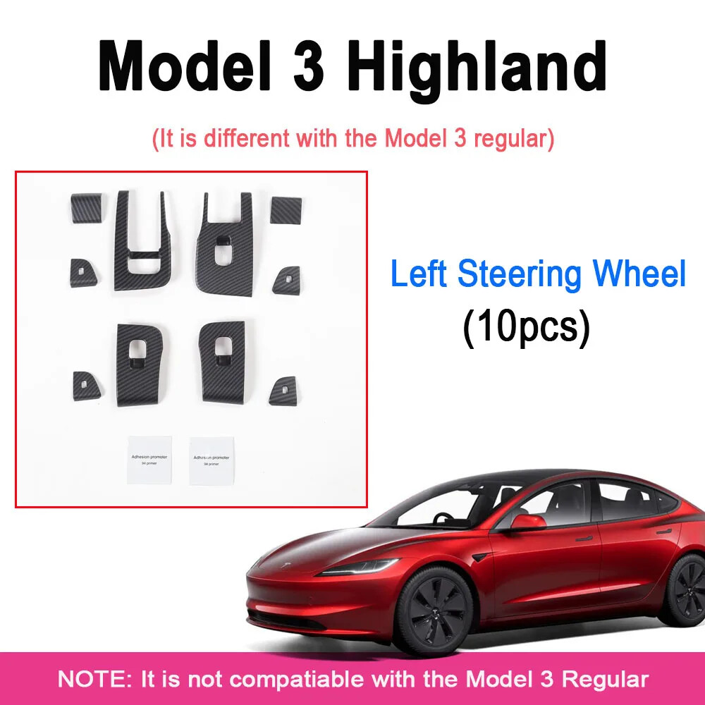 Hot For Tesla Model 3 Model Y Car Window Control Panel Button Decor Sticker New