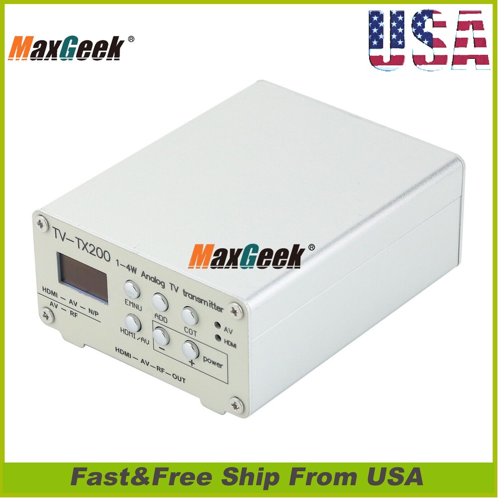 TV-TX200 Analog TV Transmitter VHF/UHF Support HD/AV Input Analog Signal+Antenna
