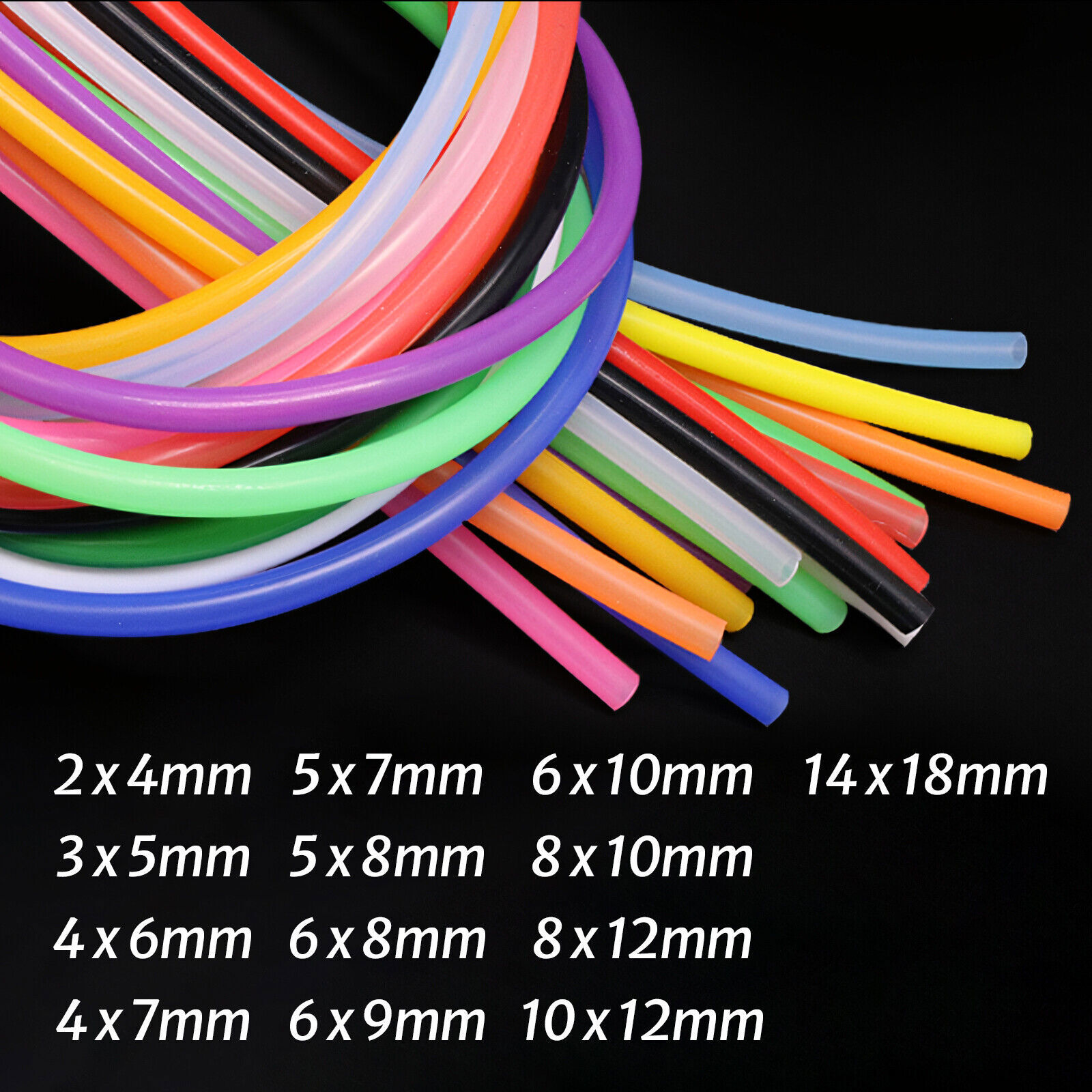 High Temp Food Grade Silicone Tube Flexible Rubber Pipe Various Colors & Sizes