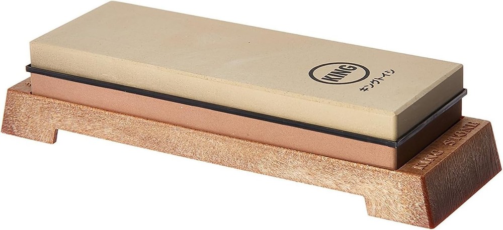 1000/6000 Grit Combination Whetstone with Plastic Base for Sharp Knives