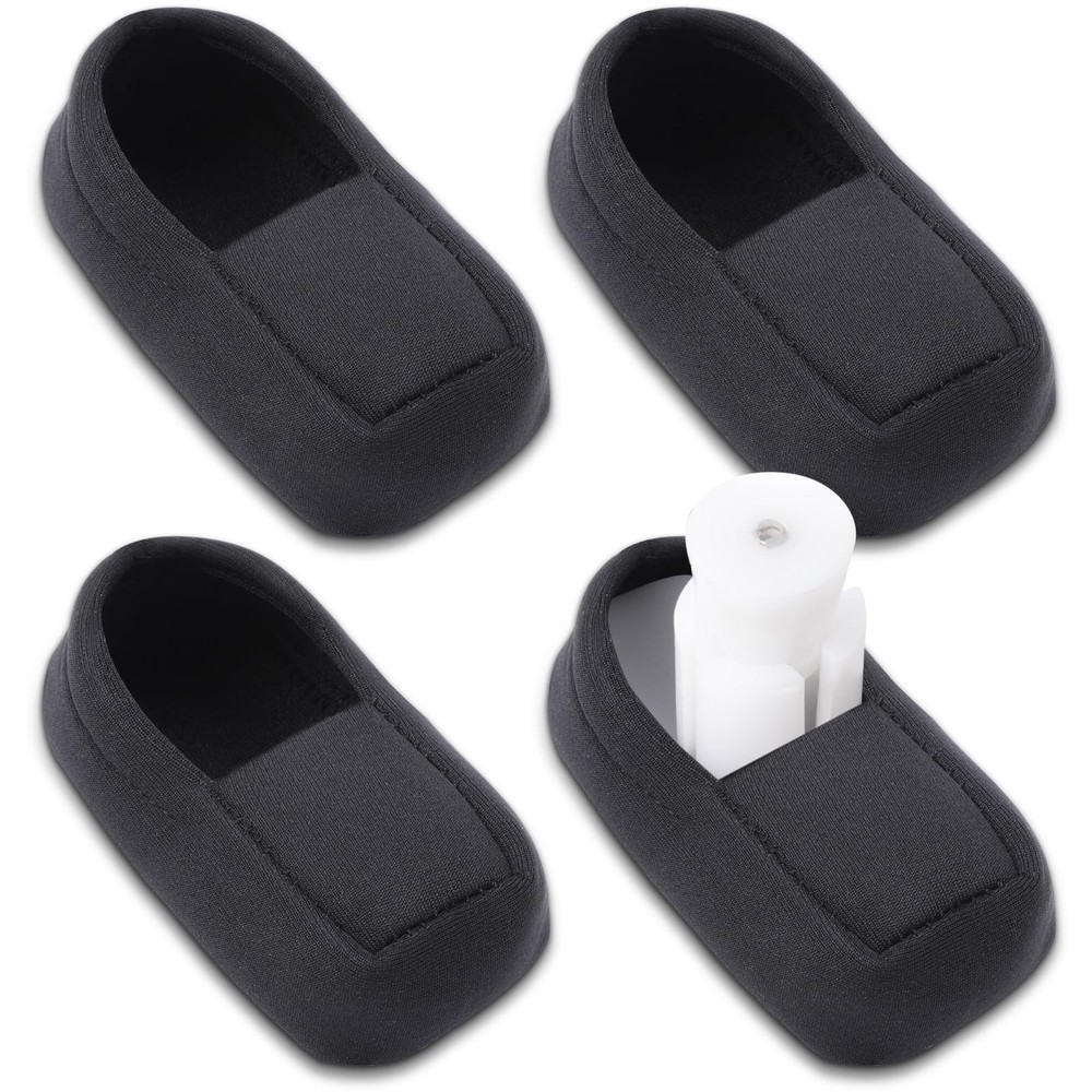 Threlaco 4 Pcs Walker Ski Glide Covers Sock Universal Black