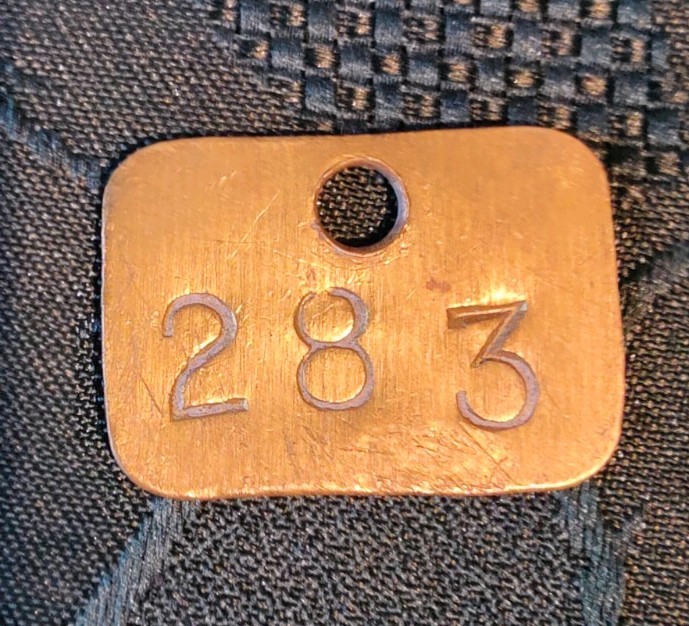 Whitwick Colliery Pit Check Tally Token marked NCB Whitwick 283