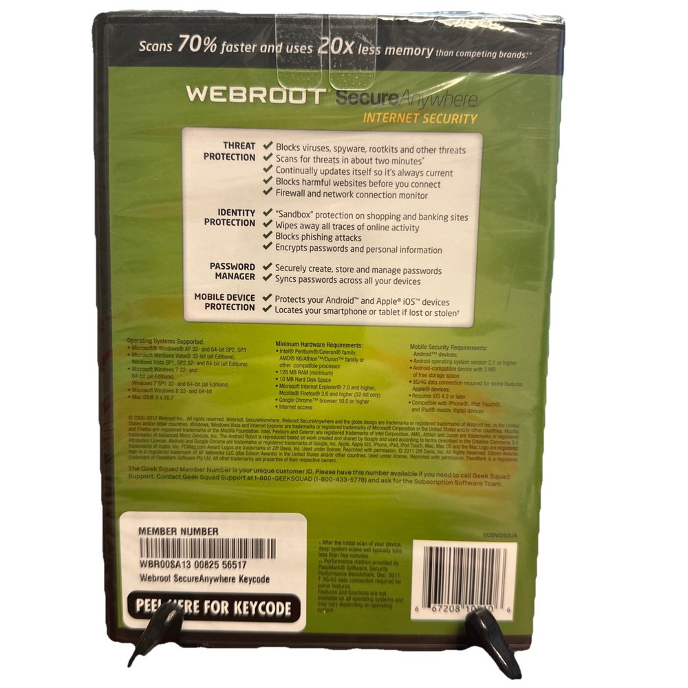 Webroot Software SecureAnywhere Internet Security Plus 2013 for PC, Mac (3...