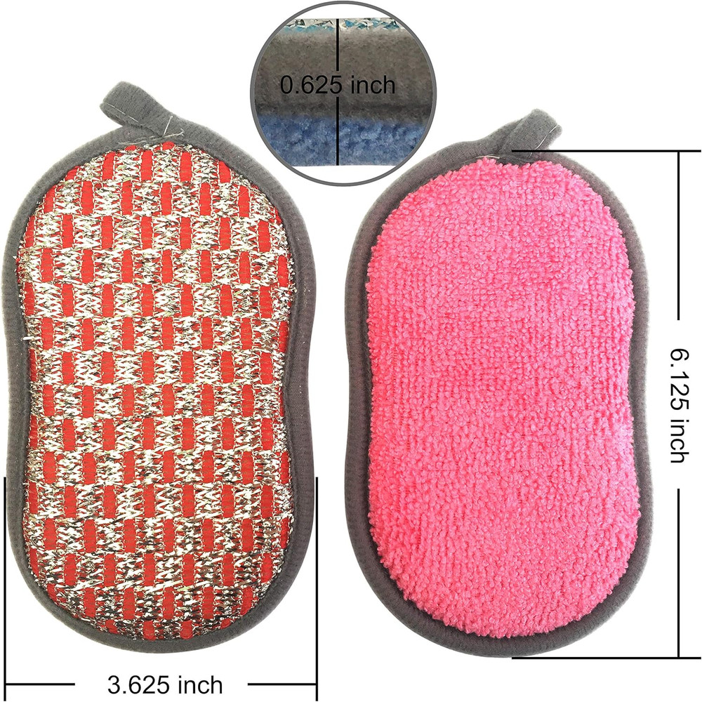 Multi-Purpose Scrub Sponges for Kitchen Scrub-it-Non-Scratch Double-Side Double-