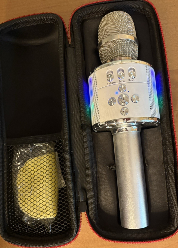 Bonaok Wireless Bluetooth Karaoke Microphone with Hard Case