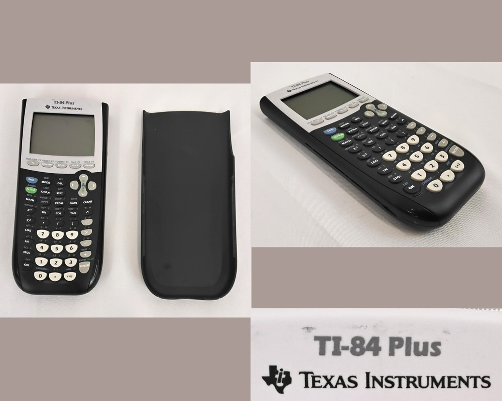 Texas Instruments TI-84 Plus Graphing Calculator Black with Case Tested #W4416
