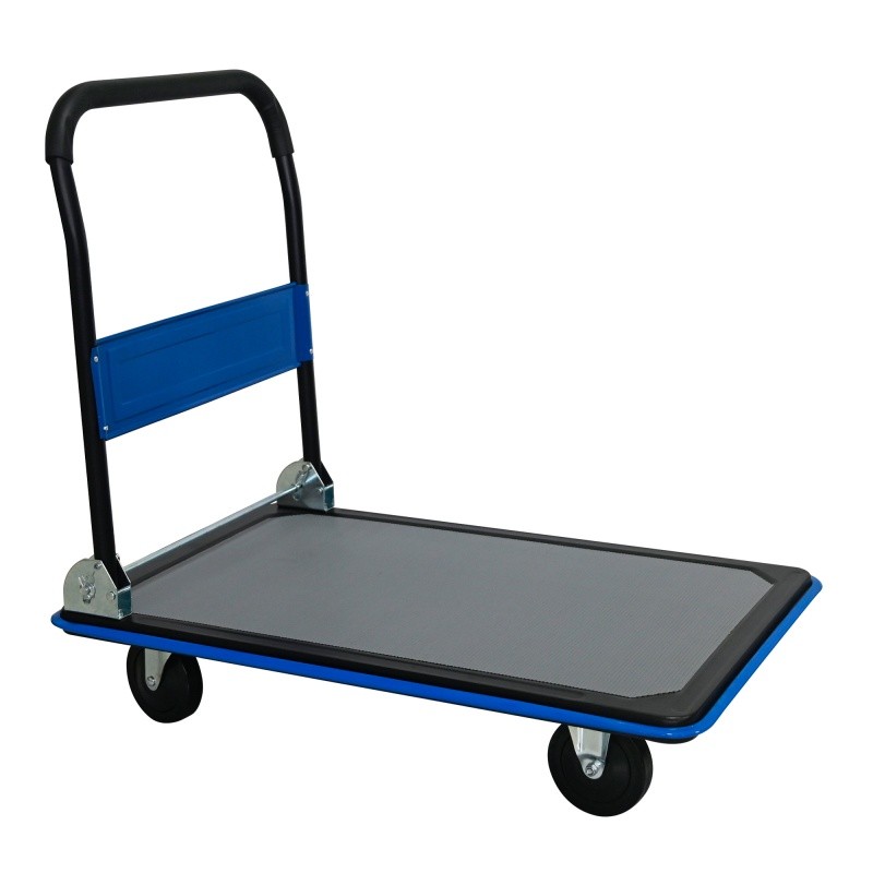 660lbs Flatbed Cart, Blue Foldable Cart Dolly 35.4"X23.6" Platform Hand Truck