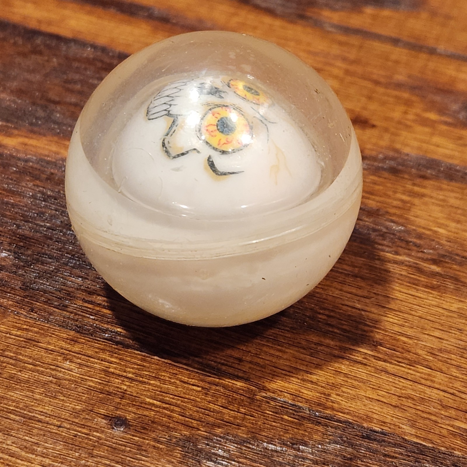 2 Vintage Skull Skeleton Water 2" Ball Retro Floating Rolling Toy 1980’s 90’s