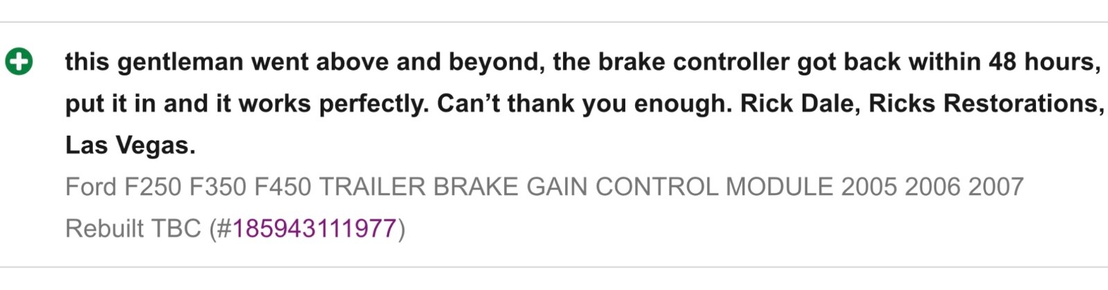 Ford F250 F350 F450 TRAILER BRAKE GAIN CONTROL MODULE 2005 2006 2007 Rebuilt TBC