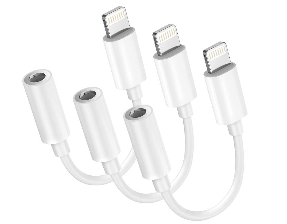 Apple MFi Lightning to 3.5mm Headphone Adapter – 3 Pack