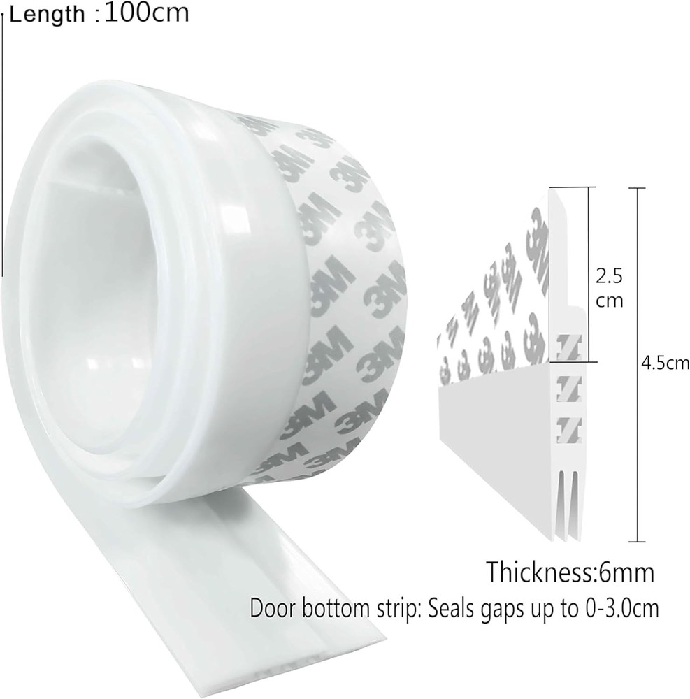 Door Draft Stopper Under Blocker Insulator Sweep White
