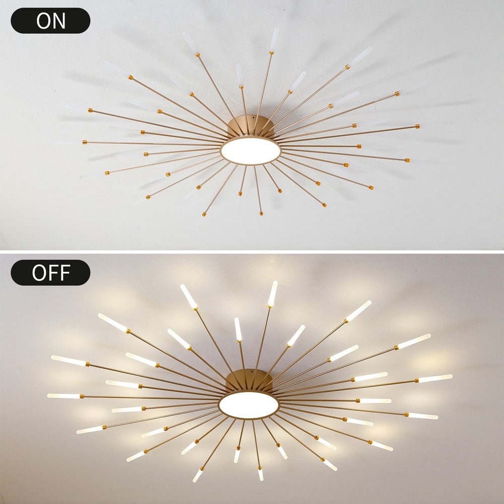 Gold Firework LED Ceiling Light 30+1, Smart Dimmable w/ APP & Remote