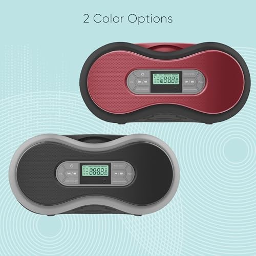 Core Innovations Portable Bluetooth CD Boombox with Digital FM Medium, Gray
