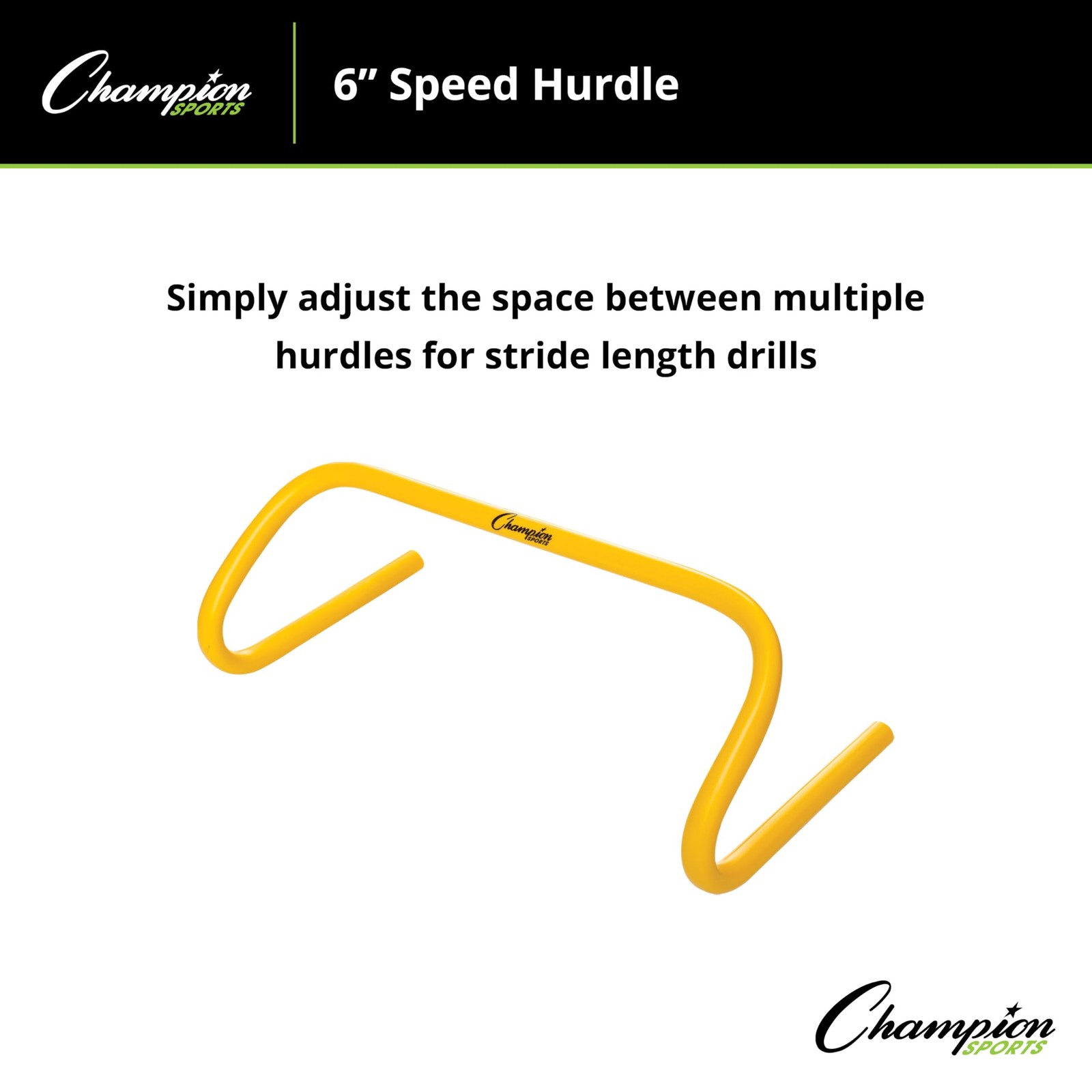 Yellow 6 Inch Speed Hurdles For Agility Jump Training Adjustable Spacing